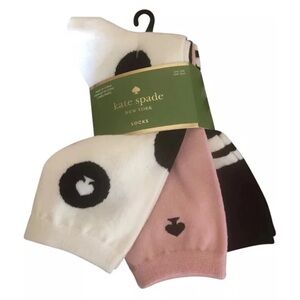 Kate Spade New York Women’s Trouser Socks 3-Pair Dot Pink & Stripe New